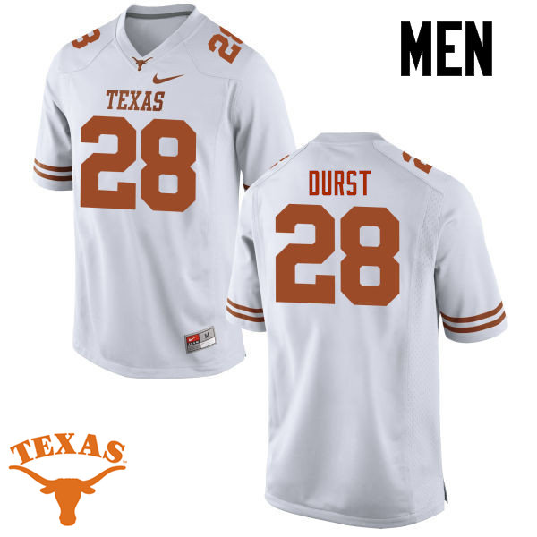 Men #28 Jarmarquis Durst Texas Longhorns College Football Jerseys-White